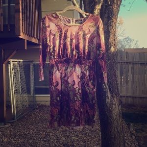 Purple and pink midi dress